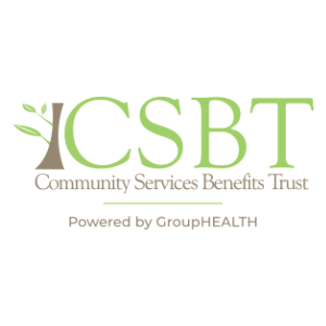 Community Services Benefit Trust (CSBT) logo, powered by GroupHEALTH